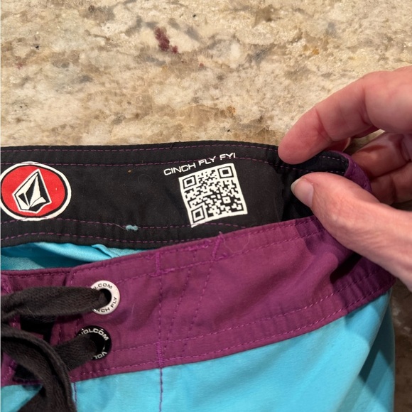 Volcom Pure Function Board Shorts Mens 26 Light Blue Swim Trunks Beach Ocean R12 - Picture 14 of 16